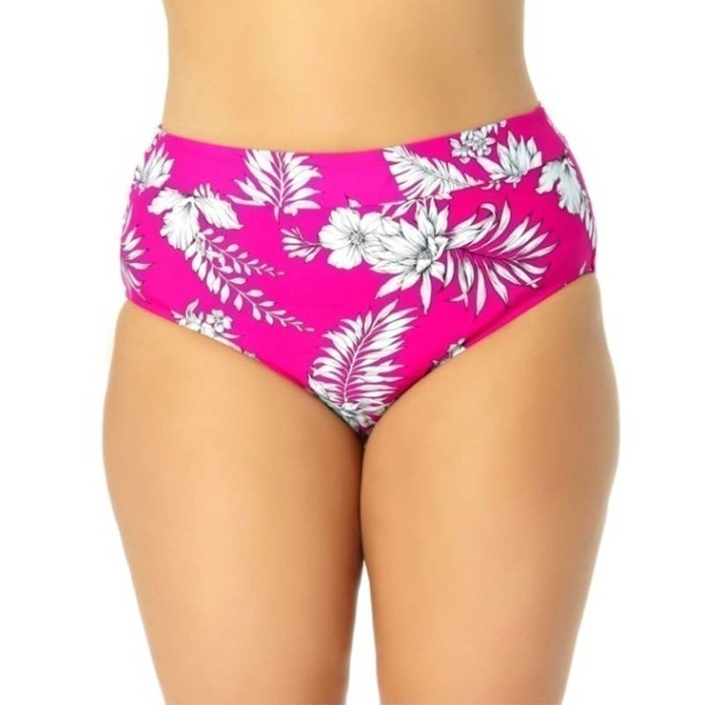 California Waves Bikini Bottoms Tropical High Waisted Size 20 22
